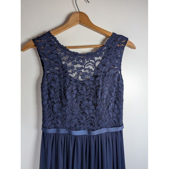 David's Bridal Dress Size 6 Maxi Lace Layered Prom Formal Party Layered Chiffon - Picture 3 of 11